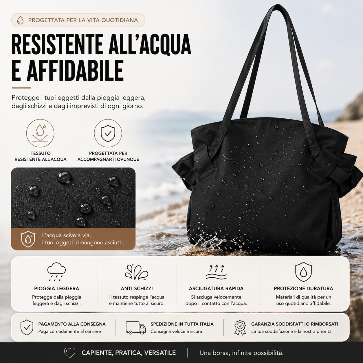 Borsa Multifunzione 2 in 1 LORVELLI – interno capiente